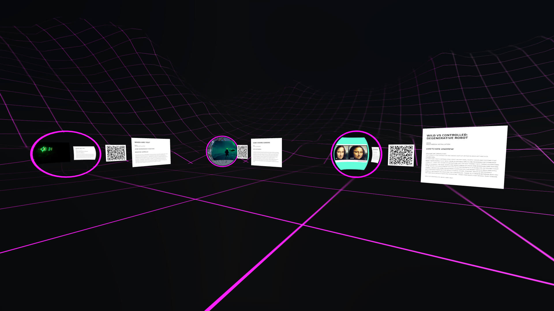 A scene in the metaverse where you can see different portals that lead to other scenes