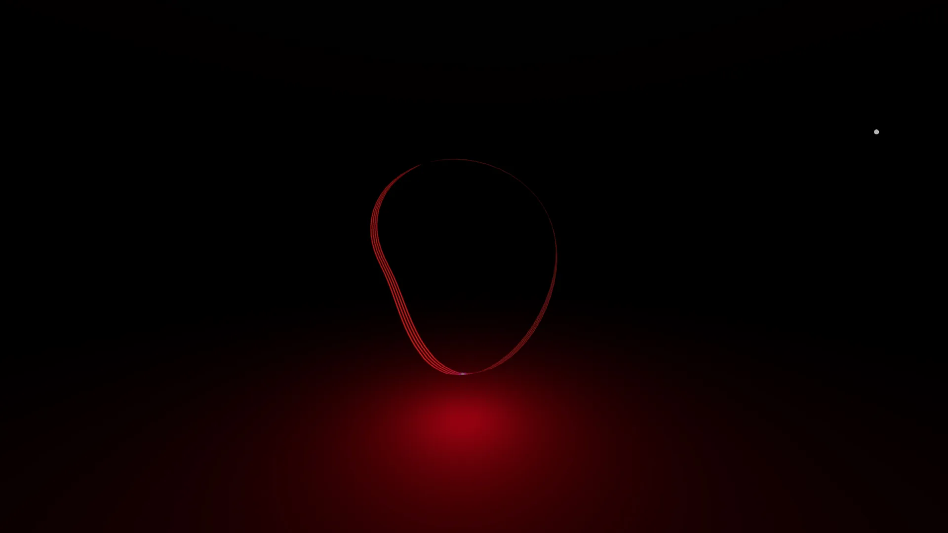 A red wave on a black background and with its red reflection on the floor, still image of the Microverse scene in the metaverse